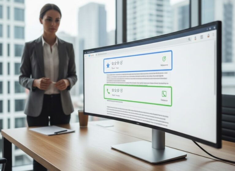 Illustration showing the difference between ranking on Google and being chosen by users in Australia.