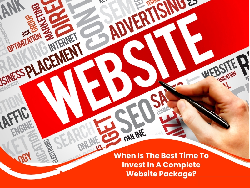 Complete website package displayed with bold 'Website' text in the centre, highlighting comprehensive digital solutions.