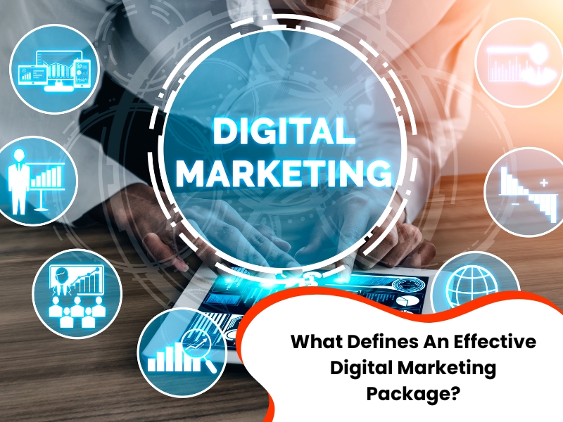 A complete digital marketing package includes SEO, social media, content marketing, and paid advertising.