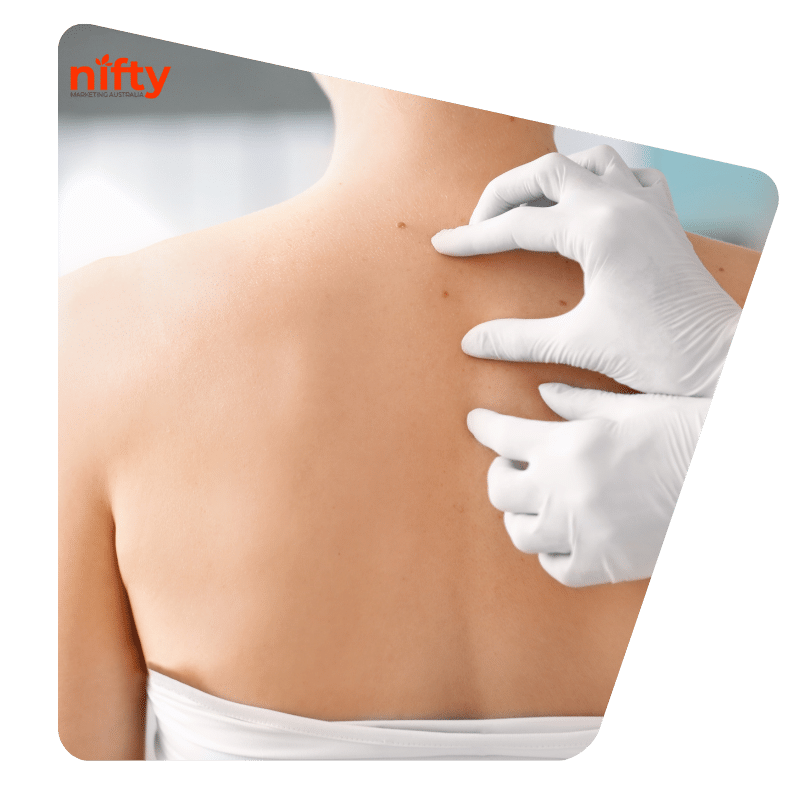 Image presents marketing for dermatologists