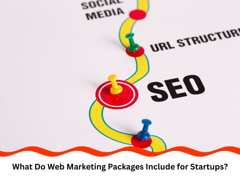 Colourful roadmap of web marketing packages including SEO and social media.
