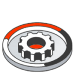 Illustration of a circular control dial with a central gear icon representing Google Ads Management tools and performance control.