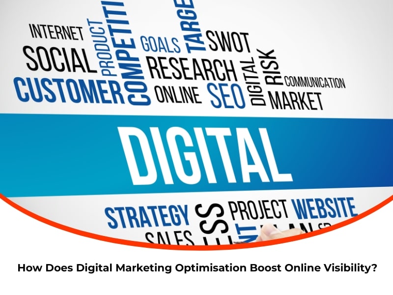digital marketing optimisation strategy word cloud with related terms