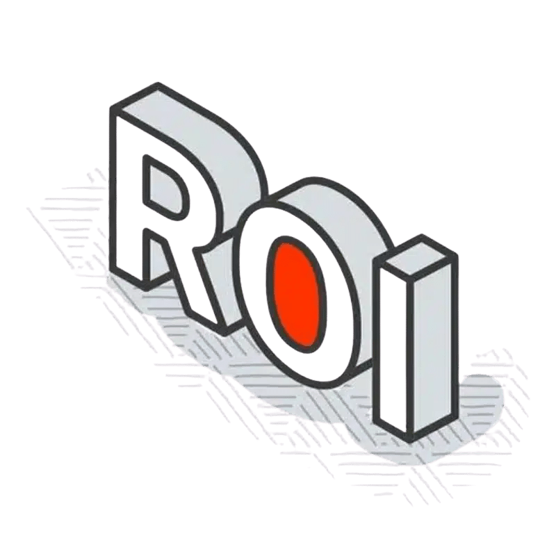 3D illustration of the letters ROI with a red highlight, representing improved results through Conversion Rate Optimisation.