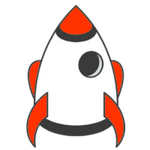 Illustration of a white and red rocket symbol representing growth and improvement for SEO Services.