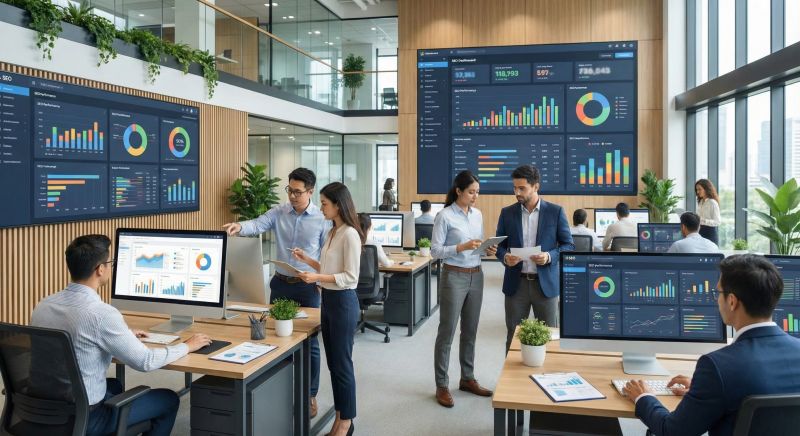 Corporate SEO analysts reviewing search performance metrics for an Australian enterprise in 2026.