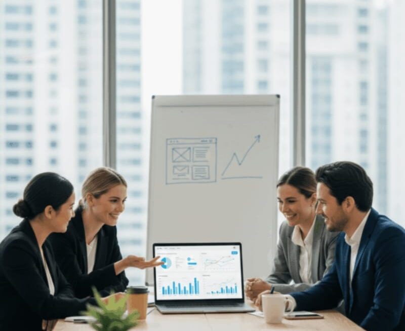Australian marketers reviewing a service page SEO strategy to improve Google rankings.