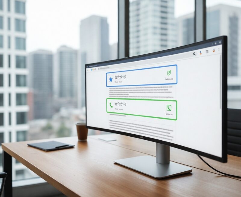 Illustration showing the difference between ranking on Google and being chosen by users in Australia.