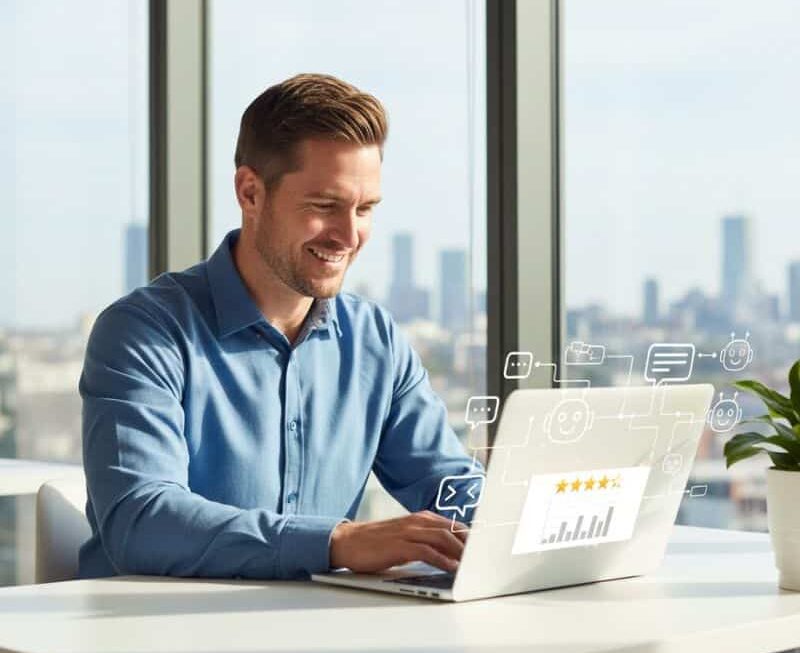 Automation workflow helping an Australian business generate and manage Google reviews efficiently.