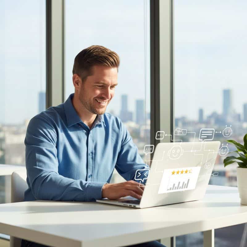 Automation workflow helping an Australian business generate and manage Google reviews efficiently.