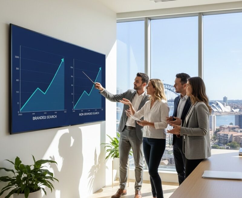 Australian team comparing branded search and non-branded search performance to improve revenue.