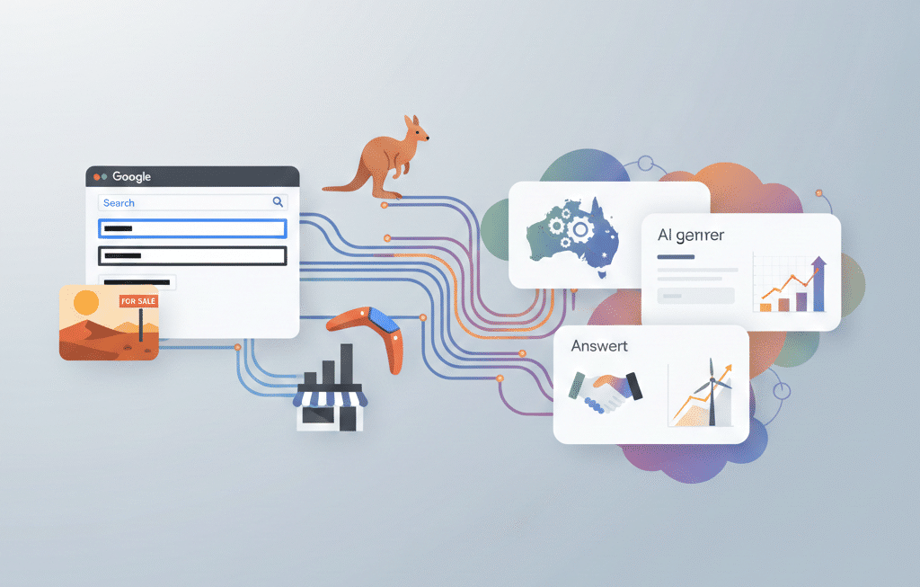 AEO vs SEO comparison showing traditional search rankings and AI-powered answer engines for Australian businesses