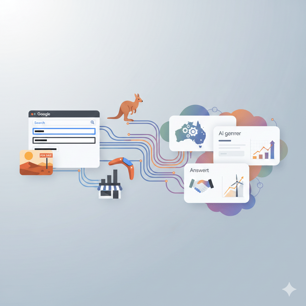 AEO vs SEO comparison showing traditional search rankings and AI-powered answer engines for Australian businesses