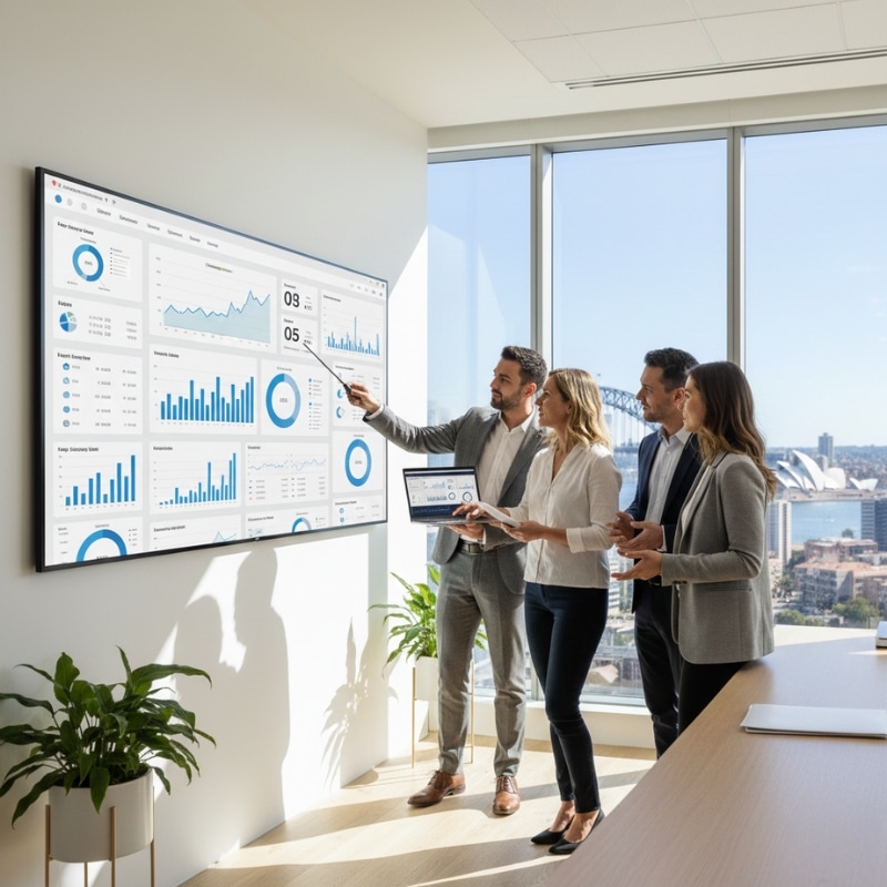 Australian SEO team reviewing lead and conversion performance to drive enquiries, not just traffic.