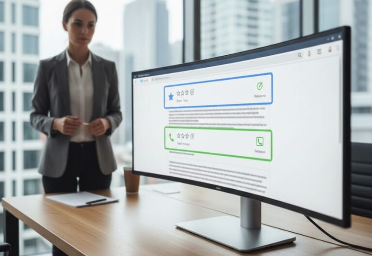 Illustration showing the difference between ranking on Google and being chosen by users in Australia.
