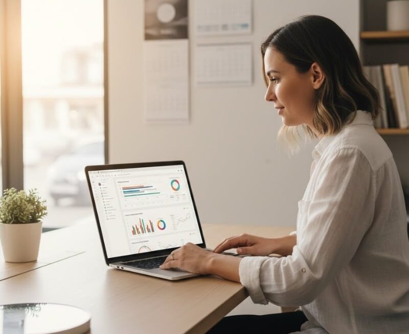 Australian small business owner reviewing website analytics to understand the hidden cost of delaying SEO
