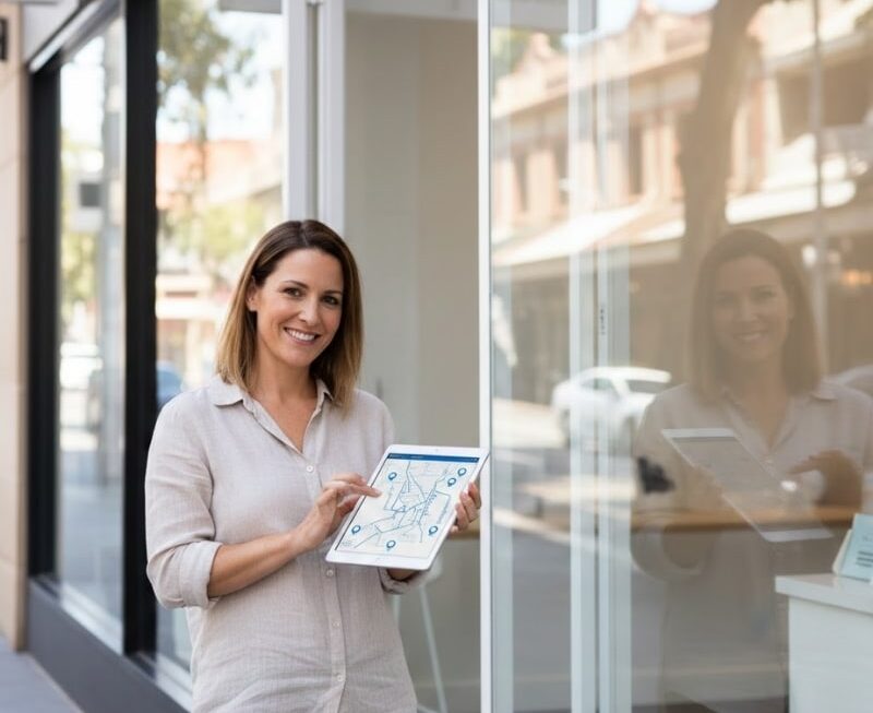Australian business owner optimising a Google Business Profile to improve Google Maps visibility.
