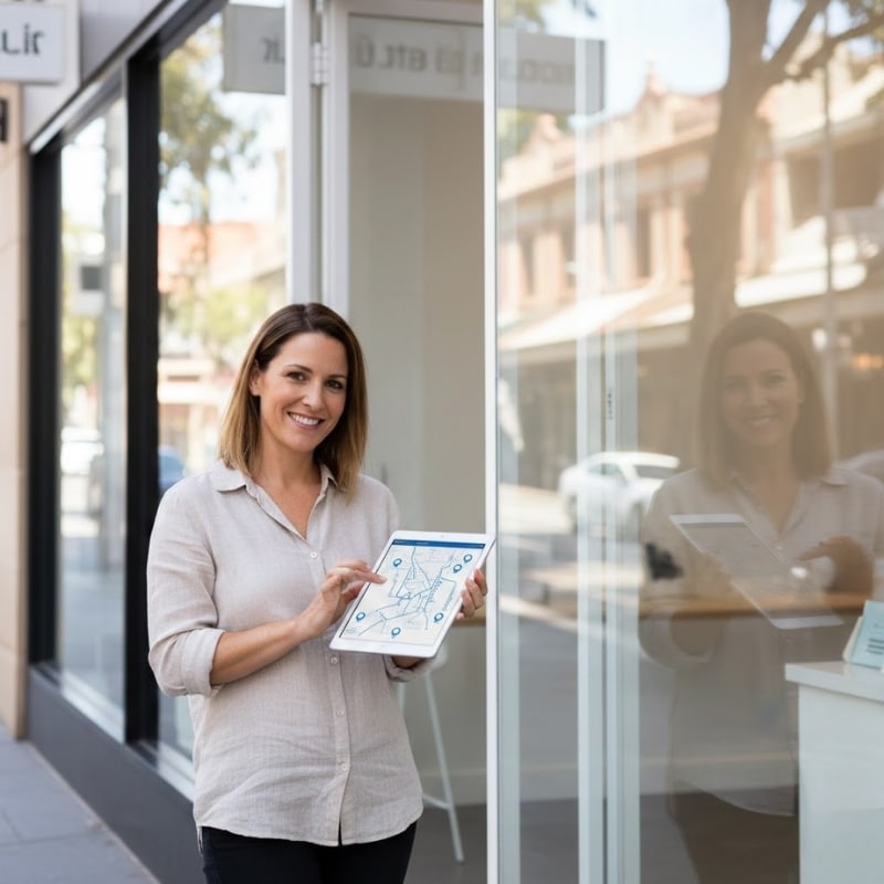 Australian business owner optimising a Google Business Profile to improve Google Maps visibility.