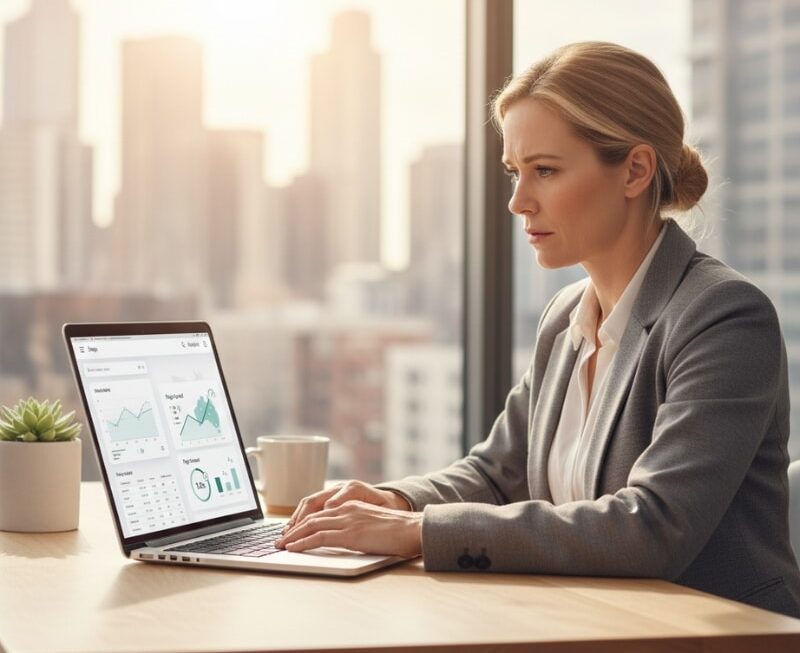 Australian business owner reviewing SEO performance after choosing cheap SEO services.