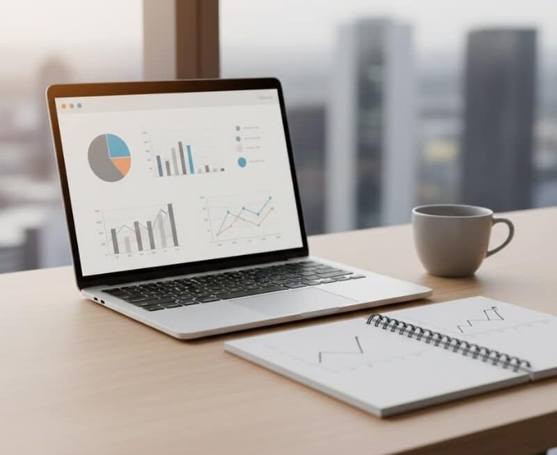 SEO KPI dashboard concept showing key performance metrics for Australian businesses