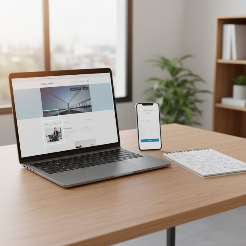 Website conversion audit showing simplified layout and enquiry form improvements for an Australia-wide service business.