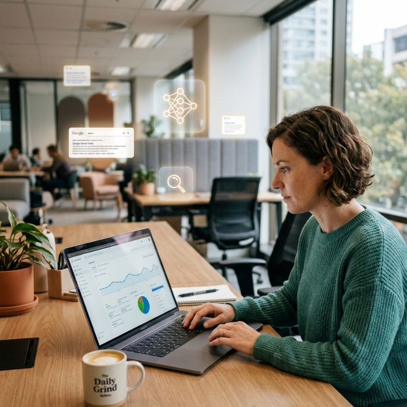 Australian business reviewing why website content isn’t being cited in AI summaries and how to fix it