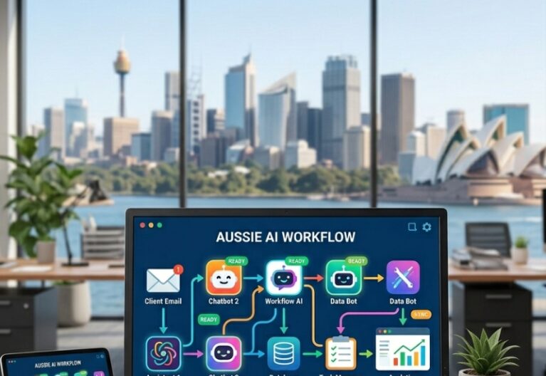 Australian SME team comparing AI chatbot tools for automating marketing, sales and admin workflows.
