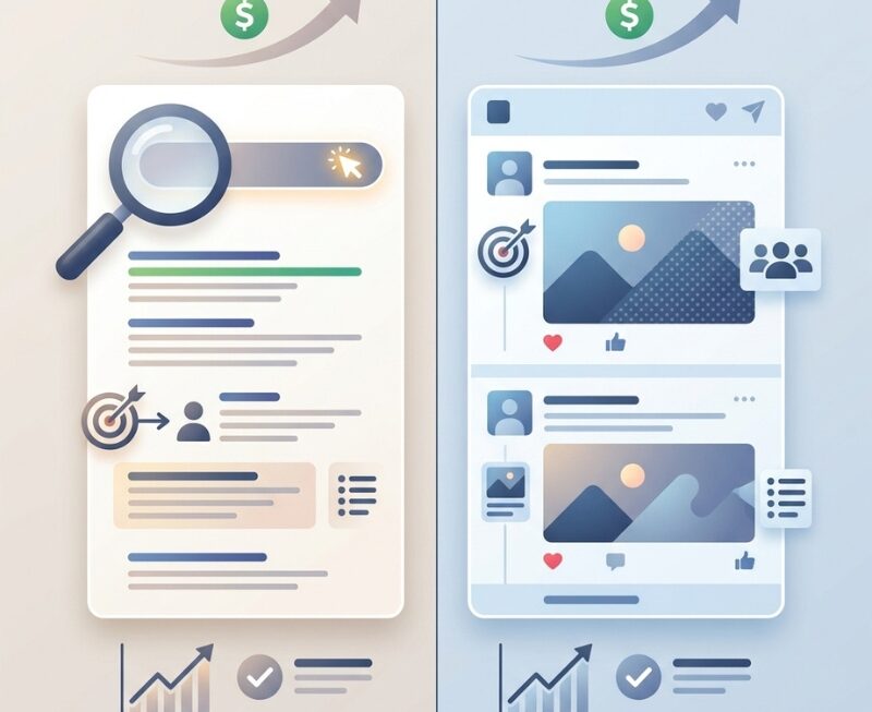 Comparison of search and social media advertising channels for Australian businesses